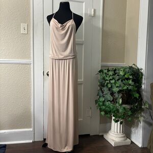 Lanston Drape Racer Back Maxi Dress In Blush